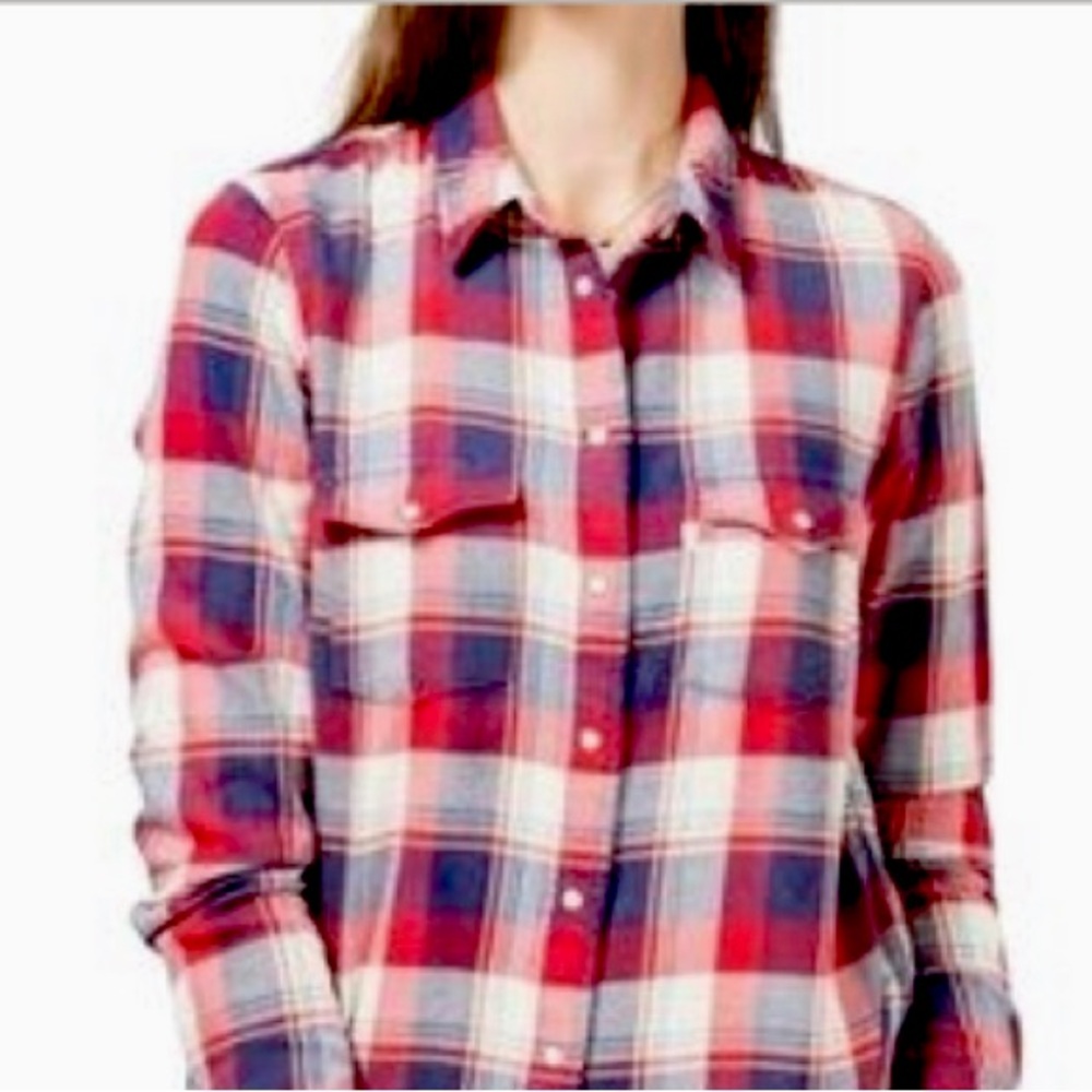 Levi’s Red Plaid Broken in Flannel Button Down Shirt